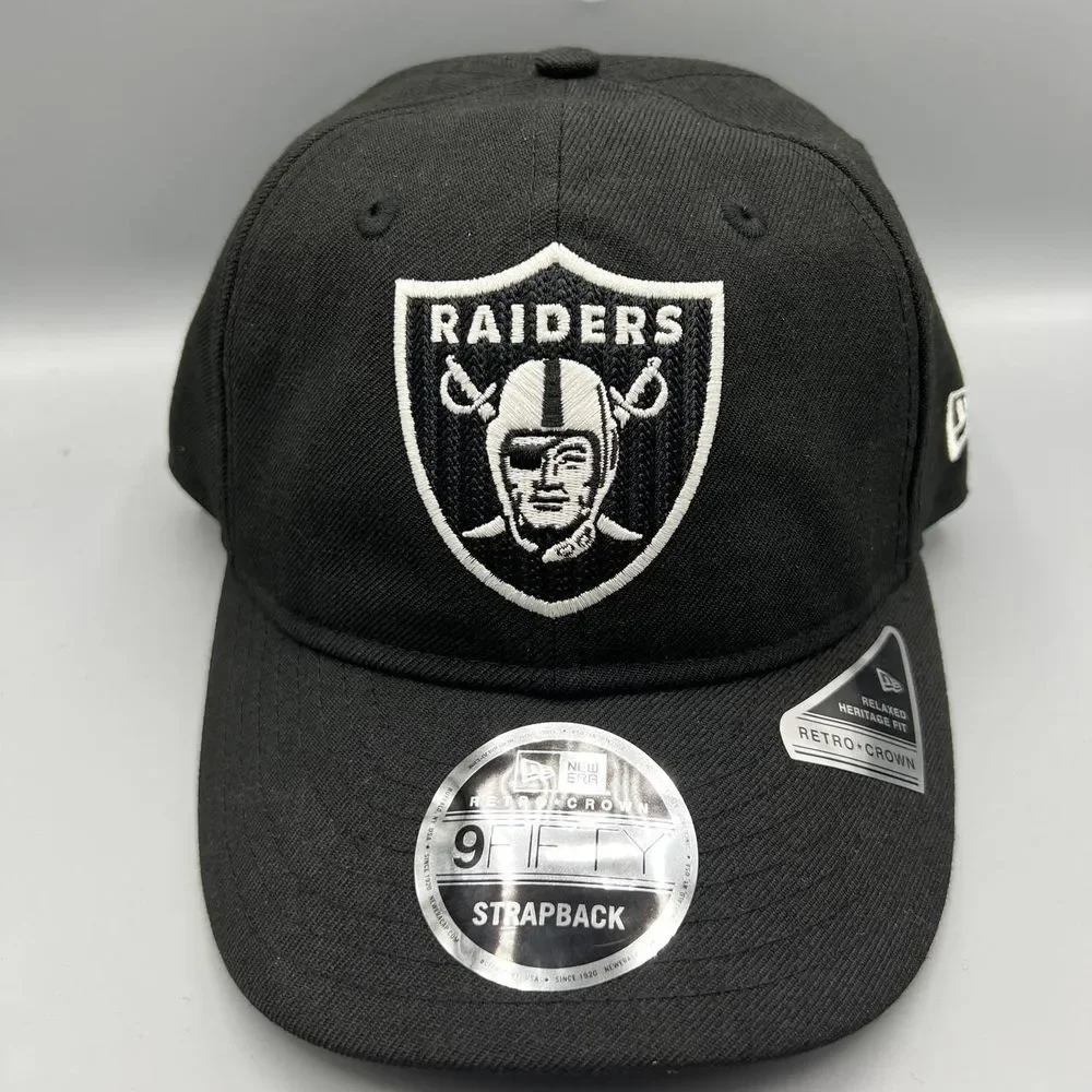 Las Vegas Raiders Hat Men Black Retro‎ Crown 9Fifty New Era Strap Back Cap New